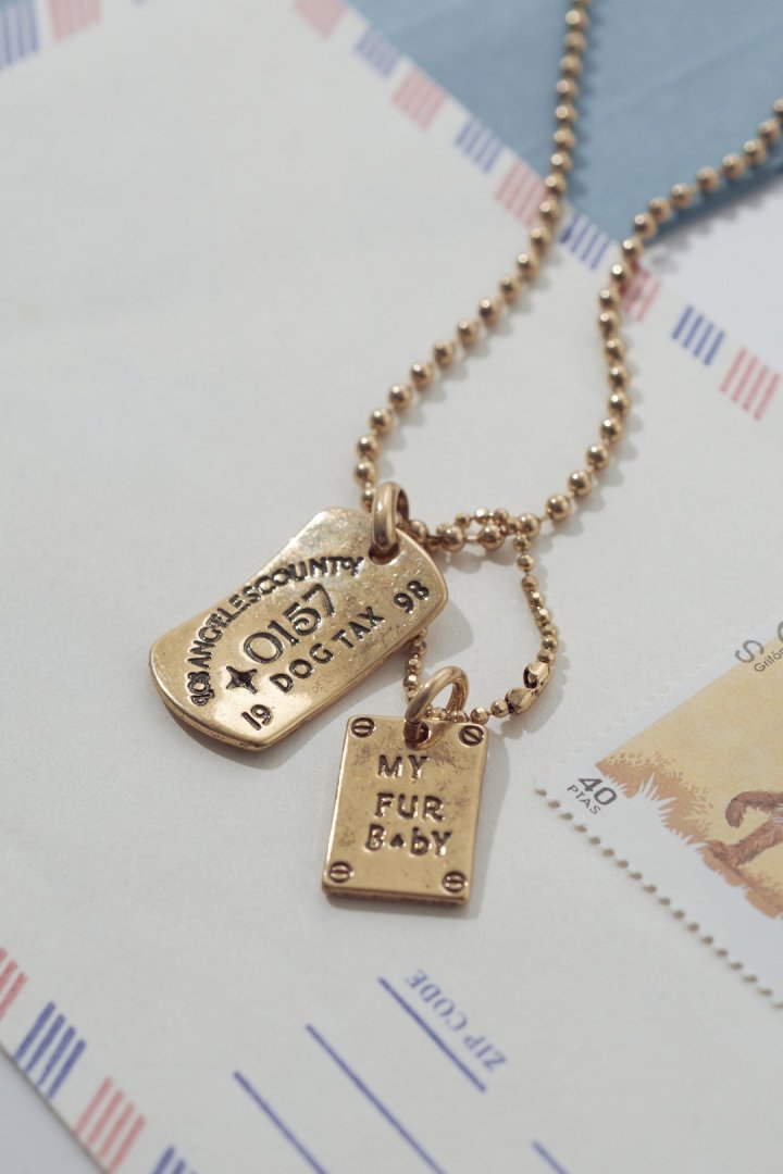 ヴィンテージ ドッグ タックス プレート ネックレス