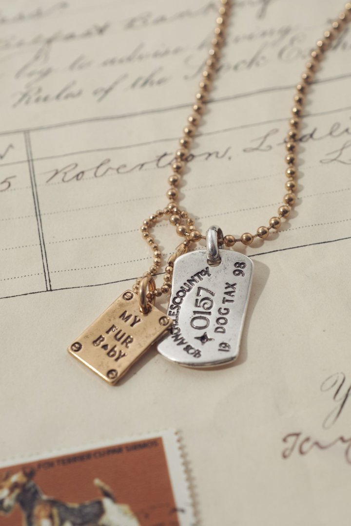 ヴィンテージ ドッグ タックス プレート ネックレス