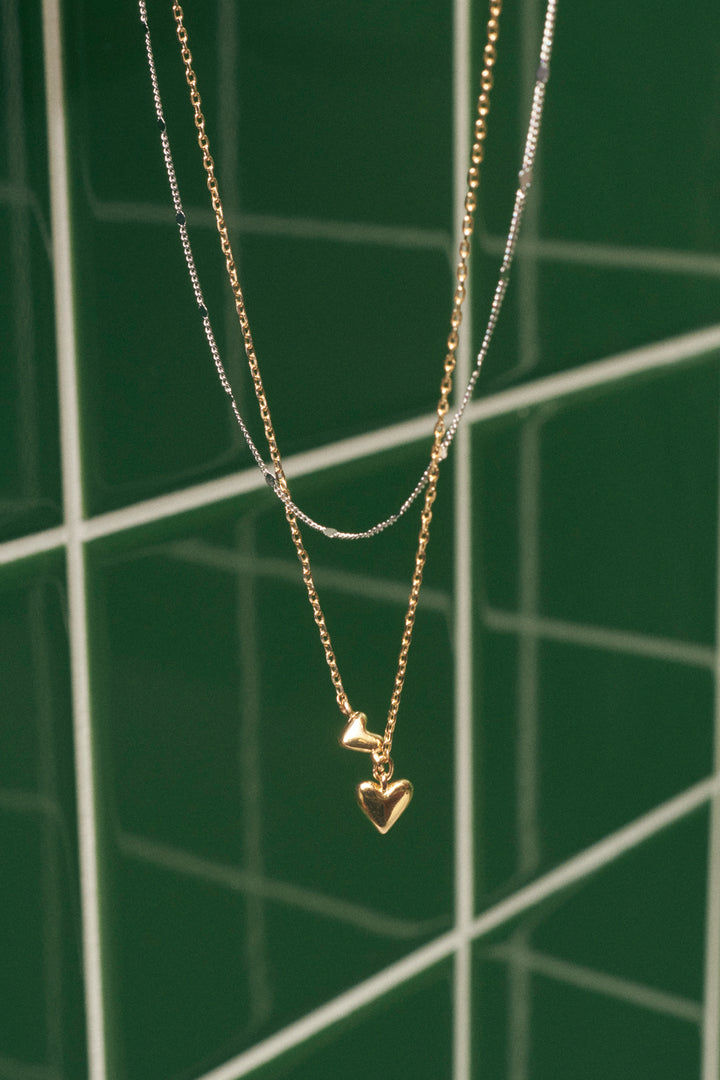 プチ ツインズ ハート ネックレス