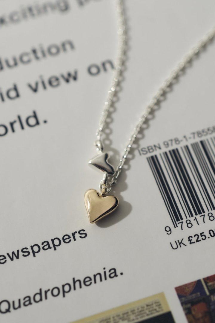 プチ ツインズ ハート ネックレス