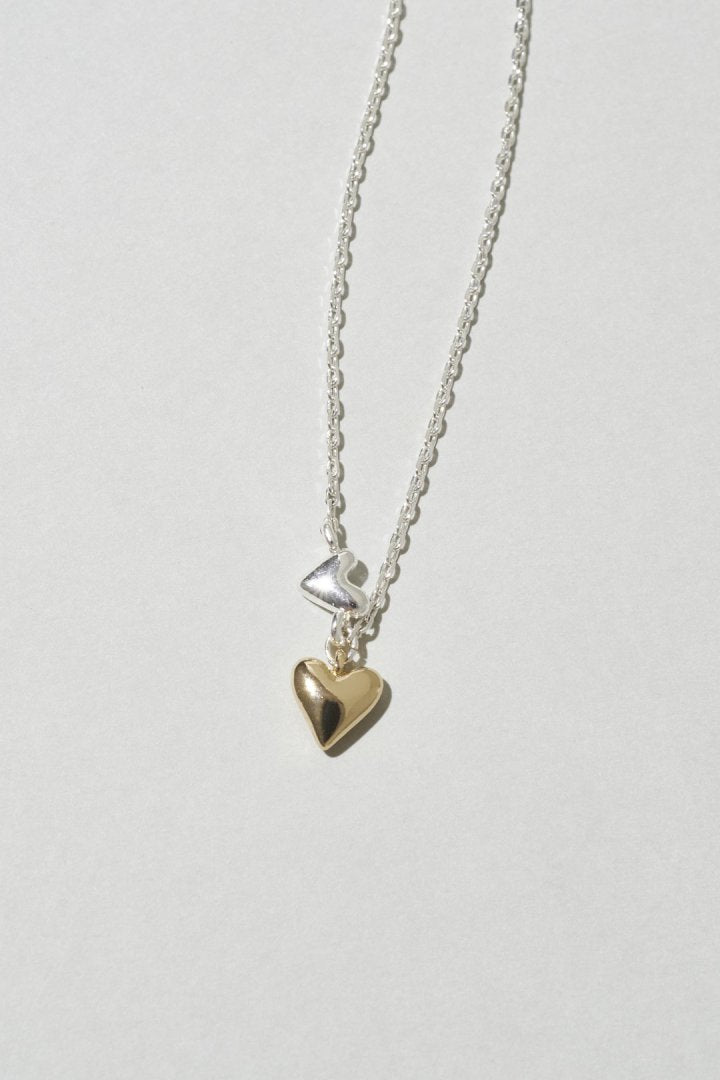 プチ ツインズ ハート ネックレス