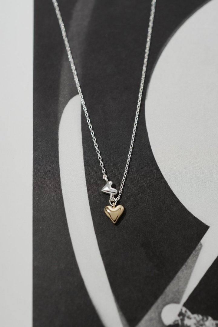 プチ ツインズ ハート ネックレス