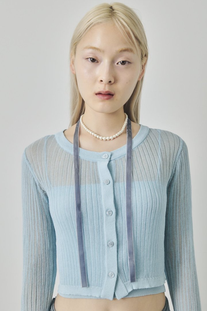 ベロア タイ パール ネックレス