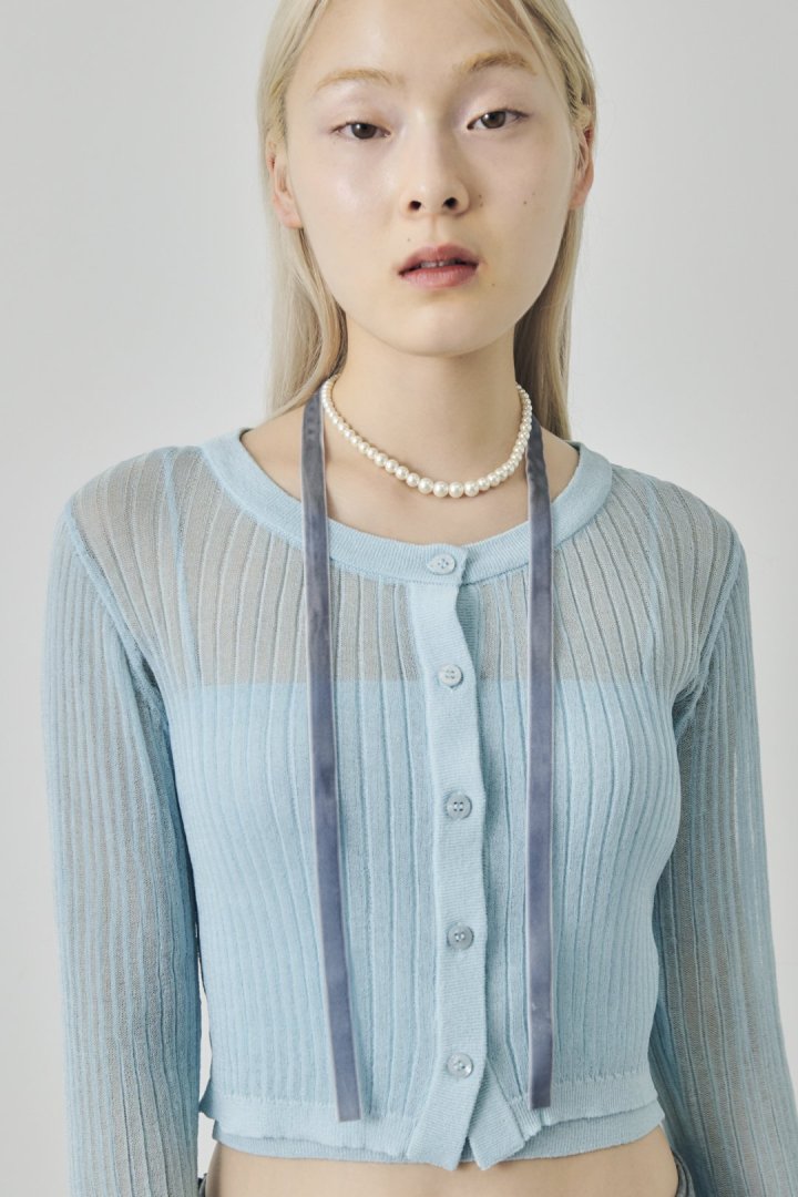 ベロア タイ パール ネックレス