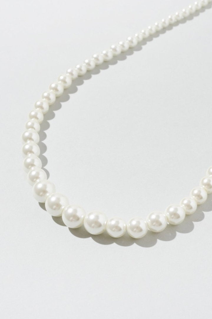 ベロア タイ パール ネックレス