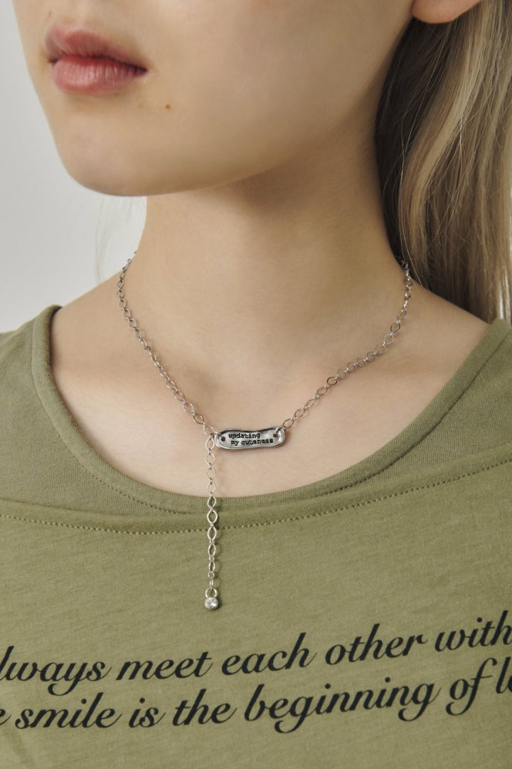 レタリング プレート チェーン ネックレス