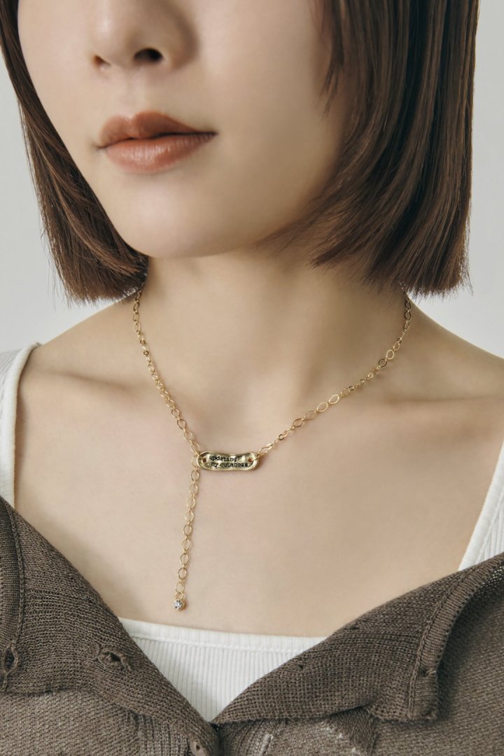 レタリング プレート チェーン ネックレス