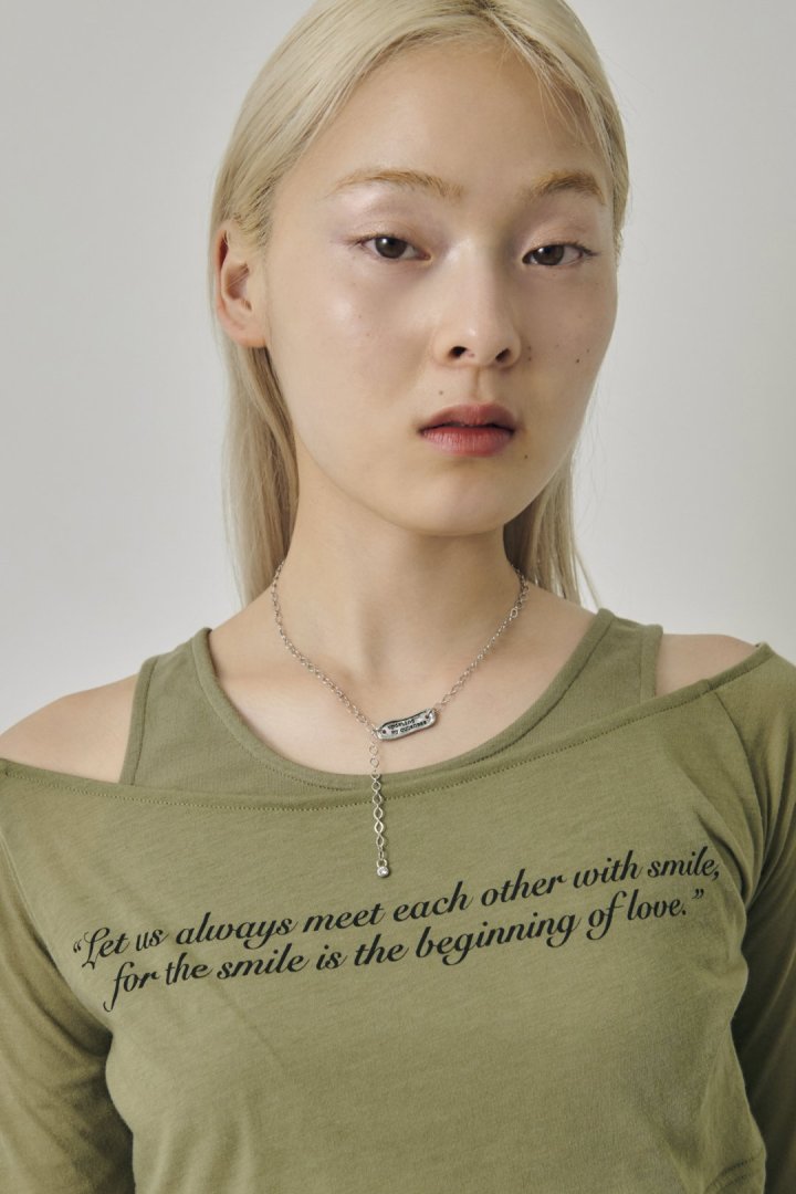 レタリング プレート チェーン ネックレス