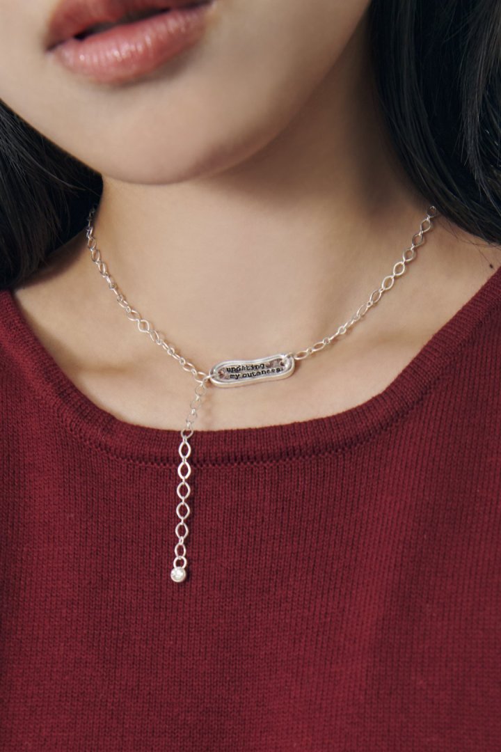 レタリング プレート チェーン ネックレス