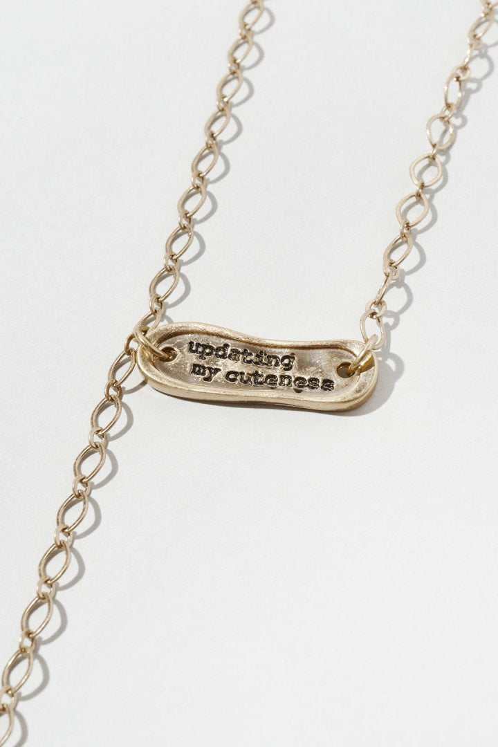 レタリング プレート チェーン ネックレス