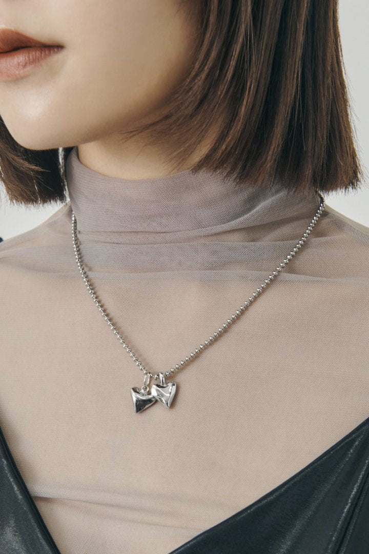 メタル ツインズ ハート ネックレス