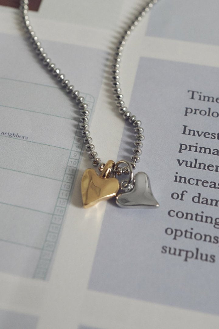 メタル ツインズ ハート ネックレス