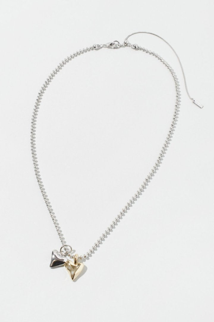メタル ツインズ ハート ネックレス