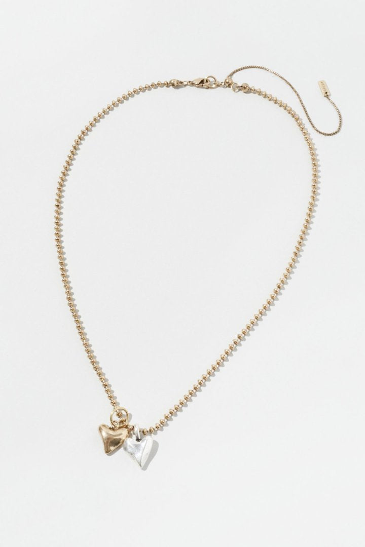 メタル ツインズ ハート ネックレス