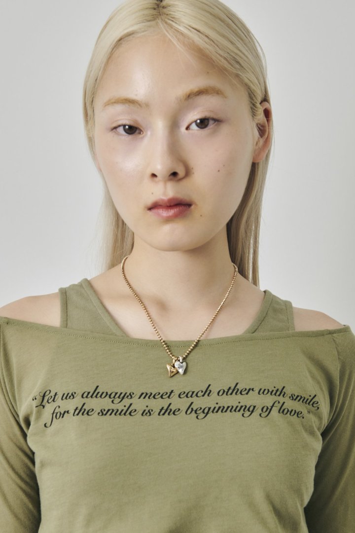 メタル ツインズ ハート ネックレス