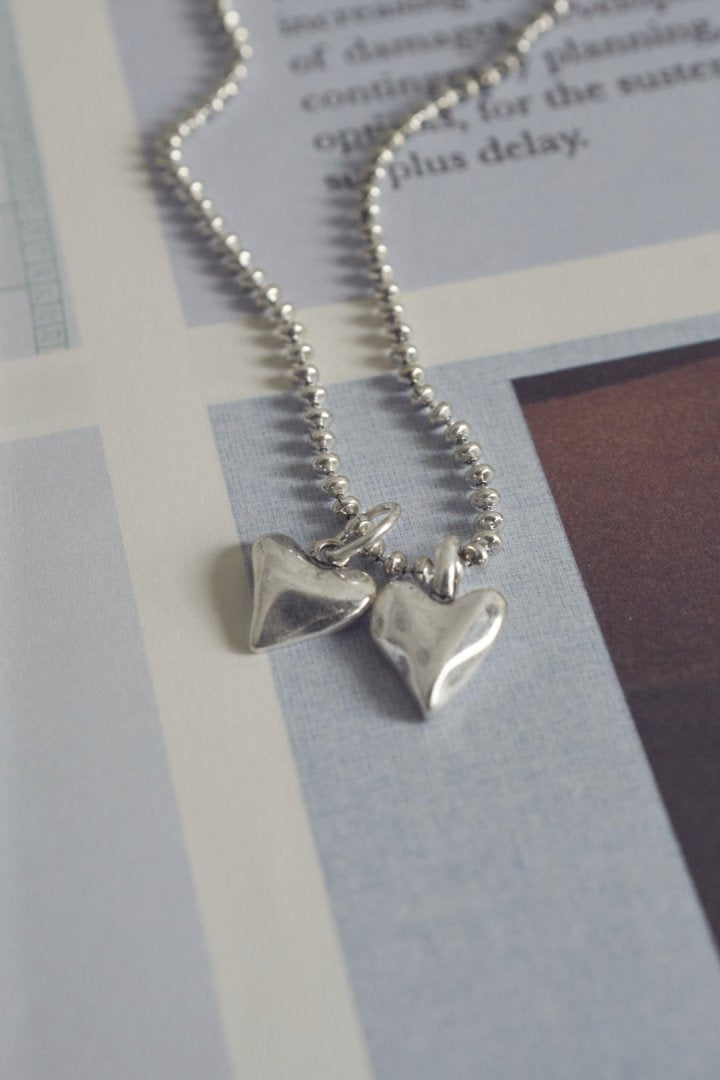 メタル ツインズ ハート ネックレス