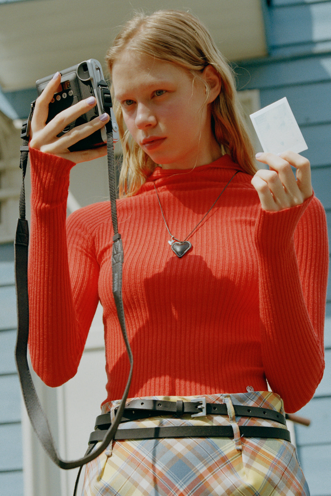 レザー タッチ ハート ネックレス