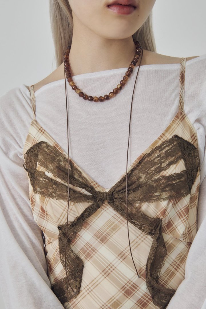 カラー ビーズ コード チョーカー ネックレス