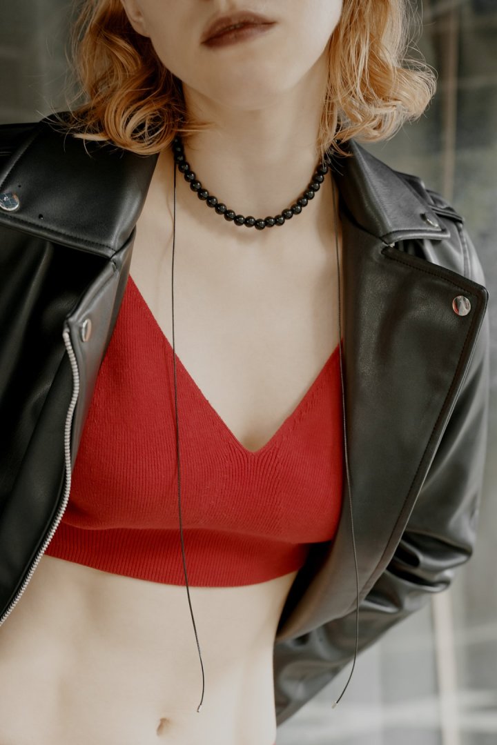 カラー ビーズ コード チョーカー ネックレス