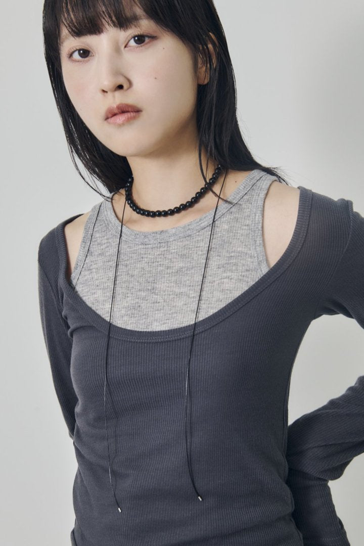 カラー ビーズ コード チョーカー ネックレス