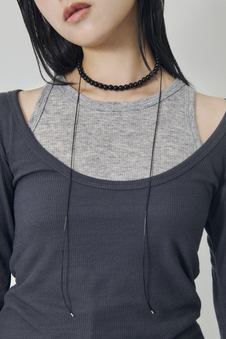 カラー ビーズ コード チョーカー ネックレス