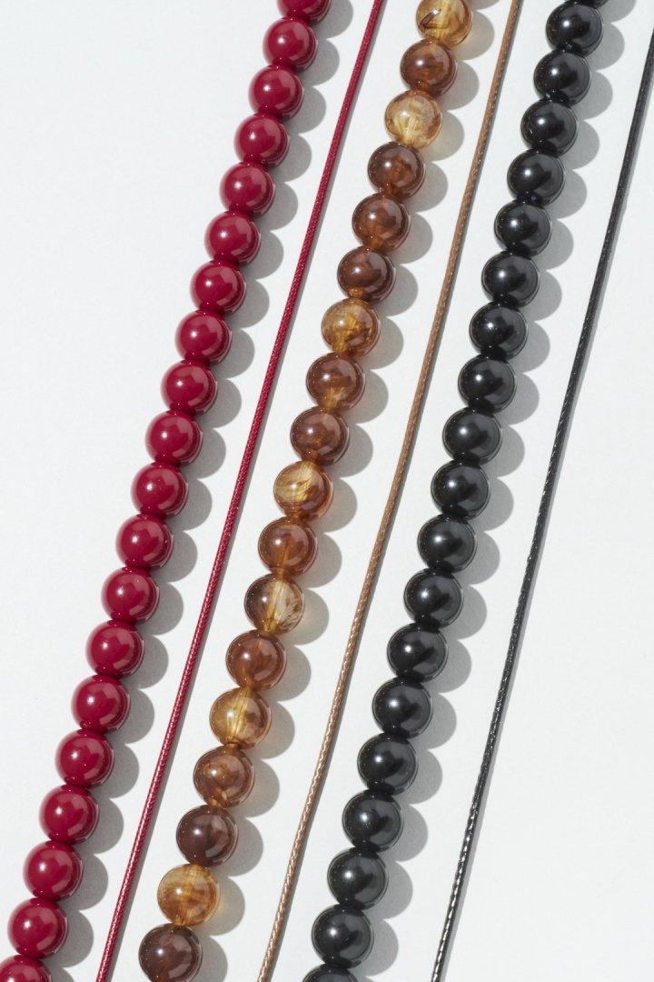 カラー ビーズ コード チョーカー ネックレス