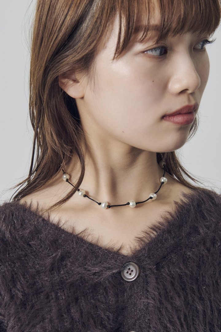 ステーション ビーズ コード ネックレス