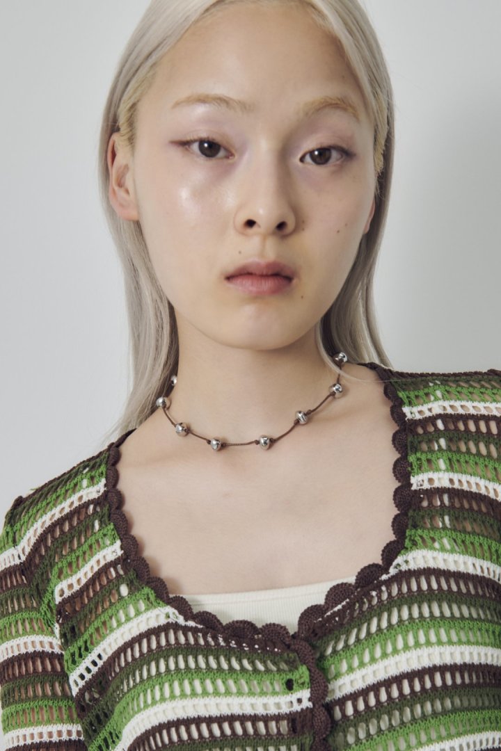 ステーション ビーズ コード ネックレス