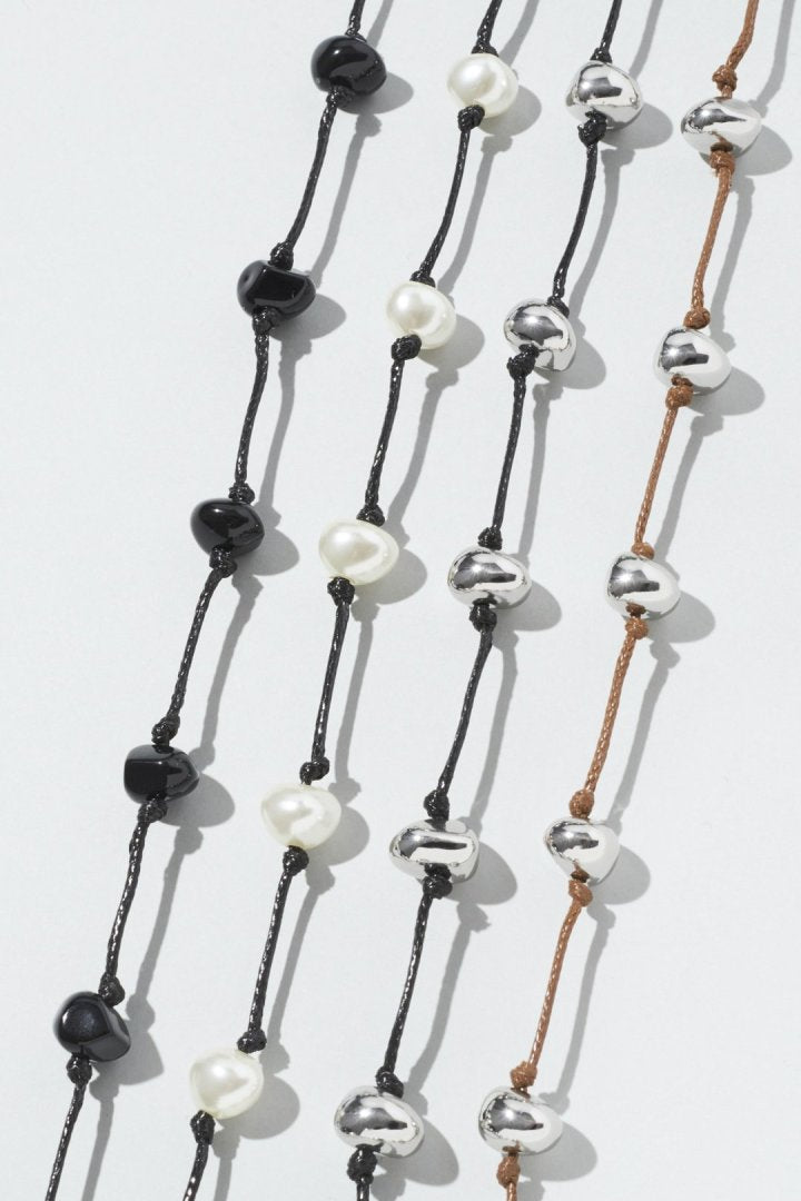 ステーション ビーズ コード ネックレス