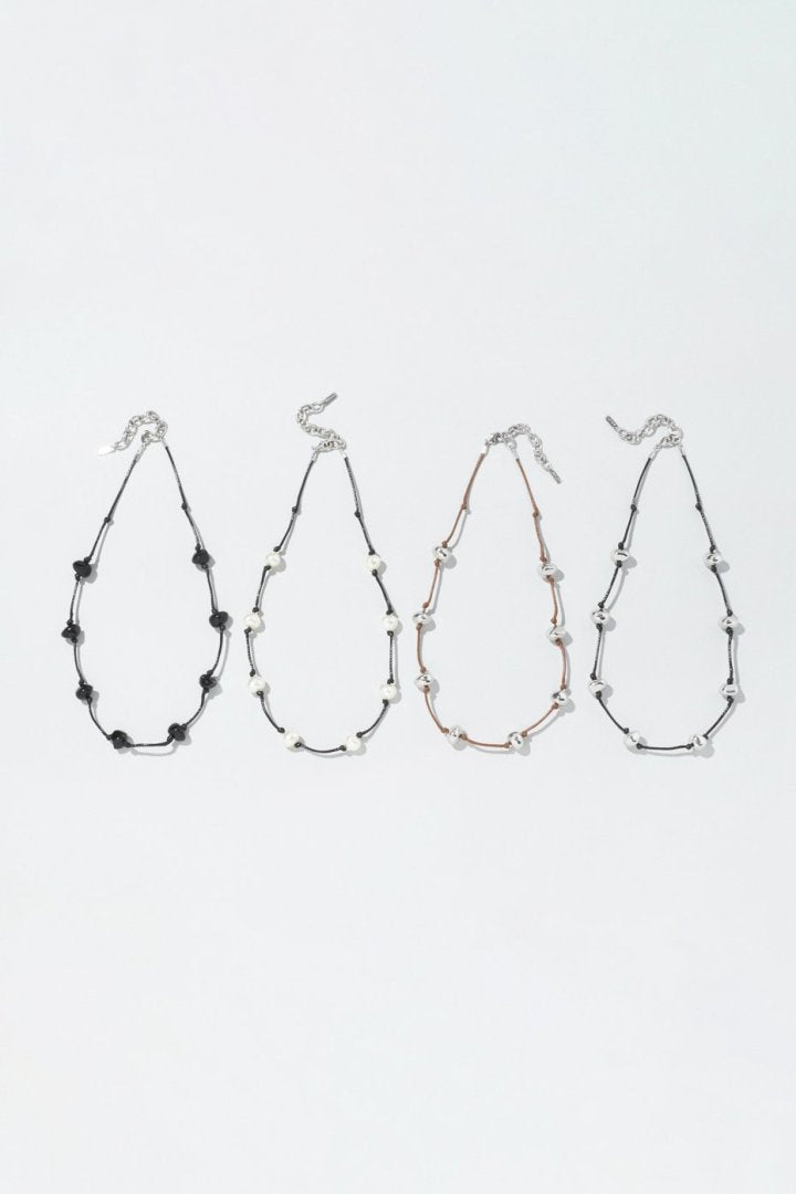 ステーション ビーズ コード ネックレス