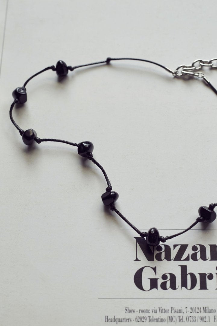 ステーション ビーズ コード ネックレス