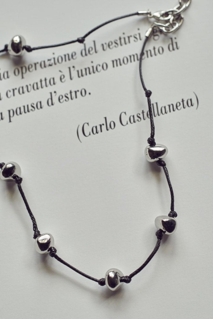 ステーション ビーズ コード ネックレス