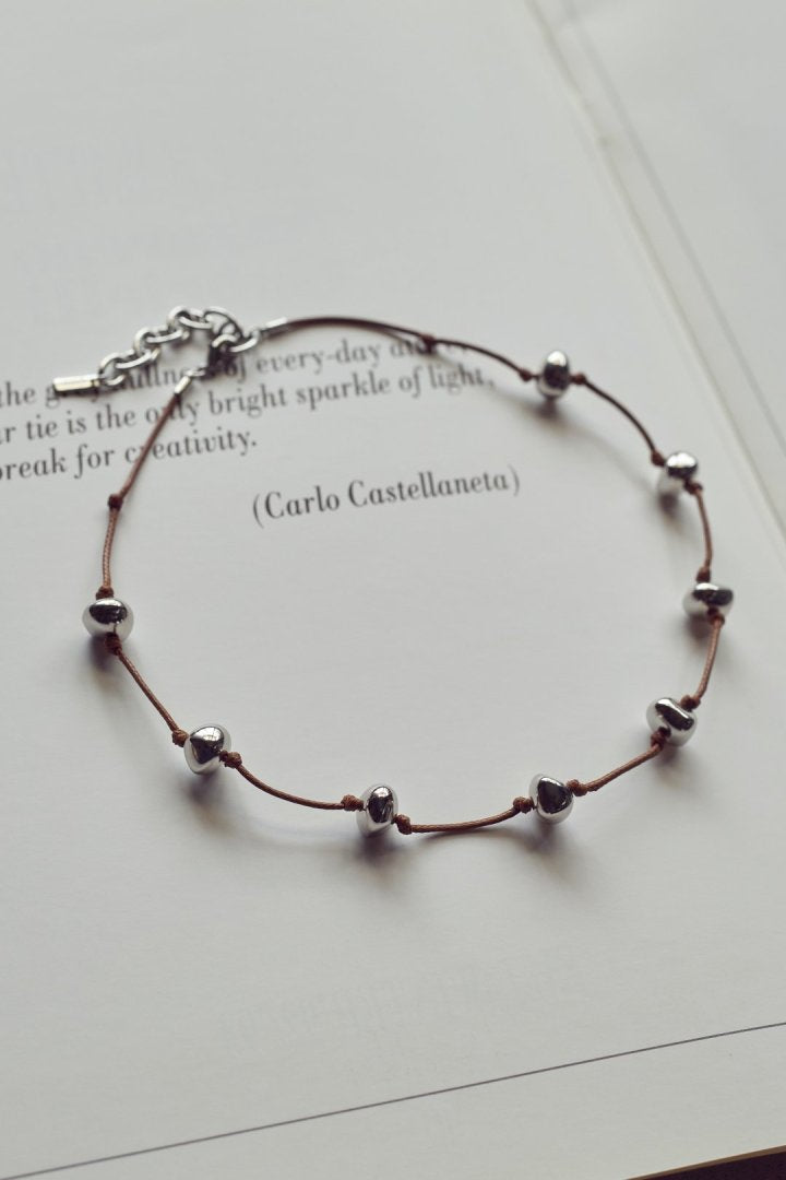 ステーション ビーズ コード ネックレス