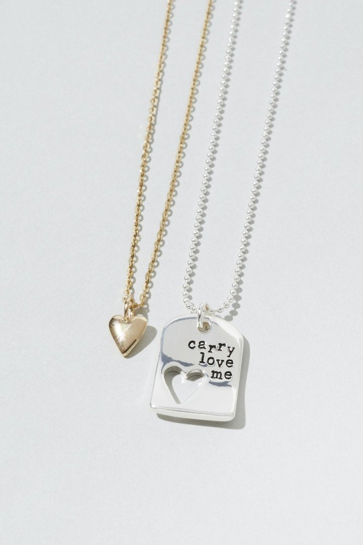 ハート カットアウト プレート レイヤード ネックレス