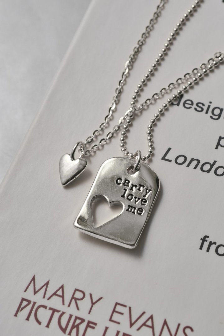 ハート カットアウト プレート レイヤード ネックレス