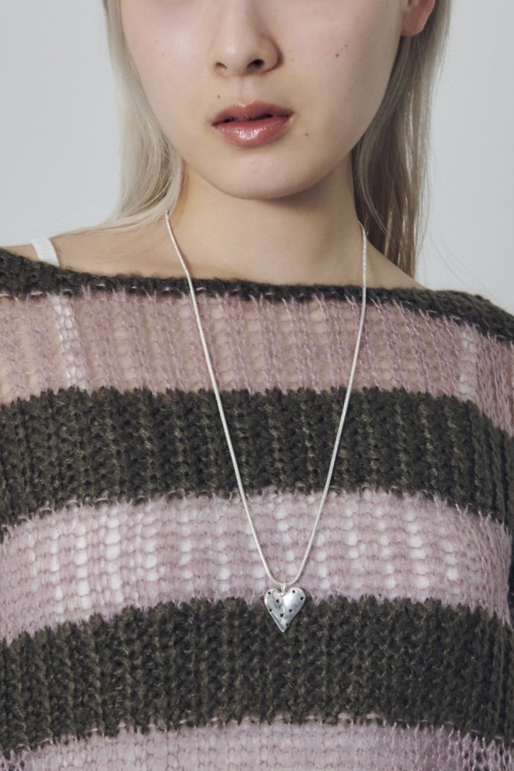 ドット ハート メタル ネックレス
