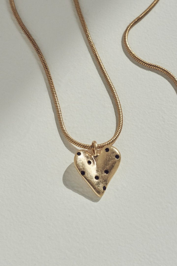 ドット ハート メタル ネックレス