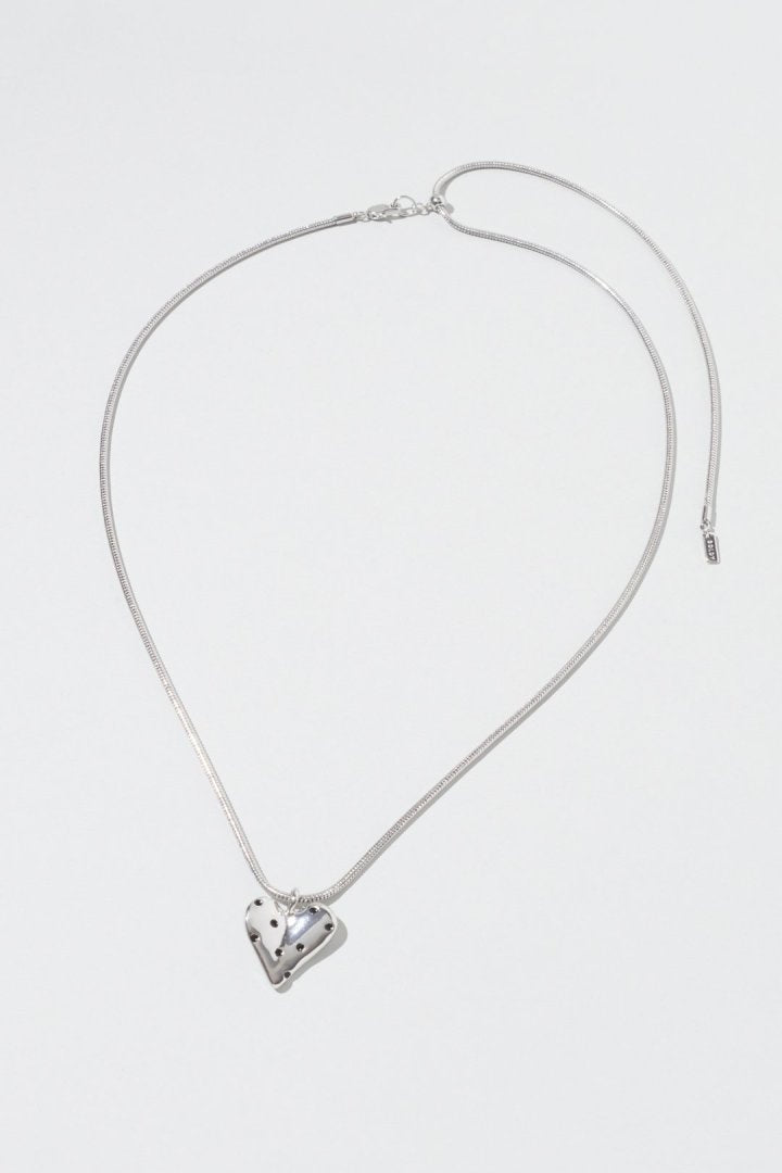 ドット ハート メタル ネックレス