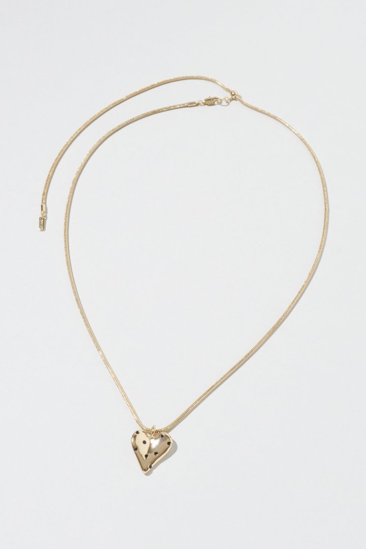 ドット ハート メタル ネックレス