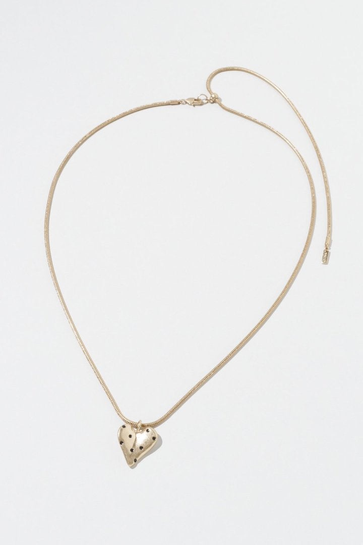 ドット ハート メタル ネックレス