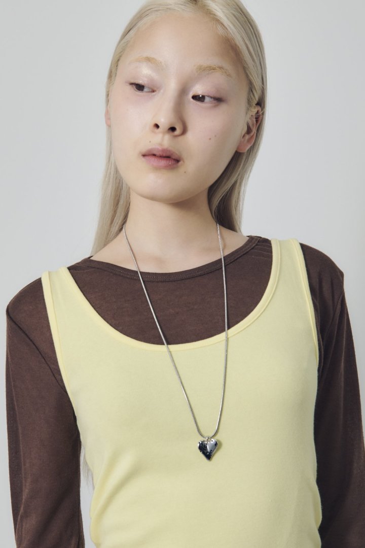 ドット ハート メタル ネックレス