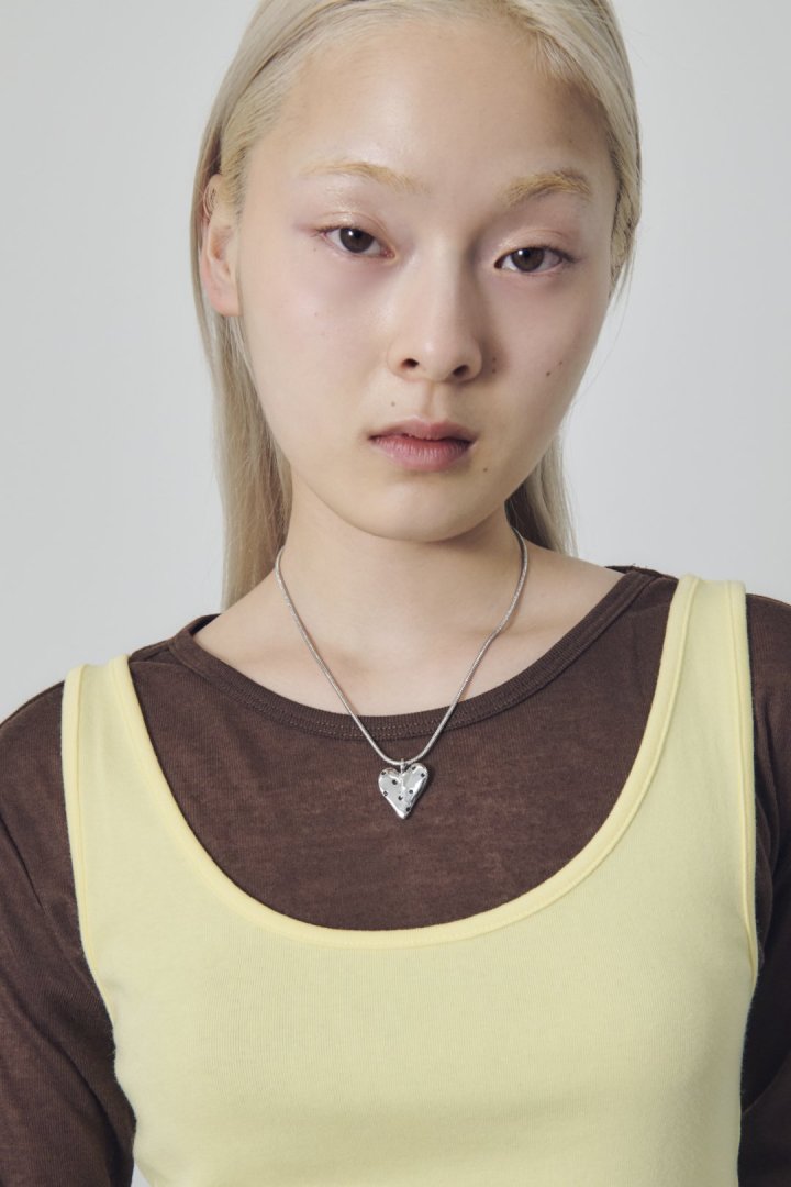 ドット ハート メタル ネックレス