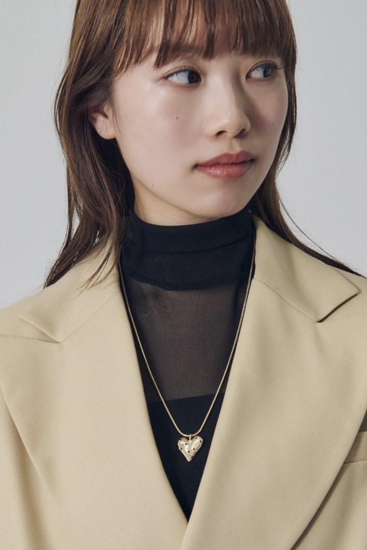 ドット ハート メタル ネックレス