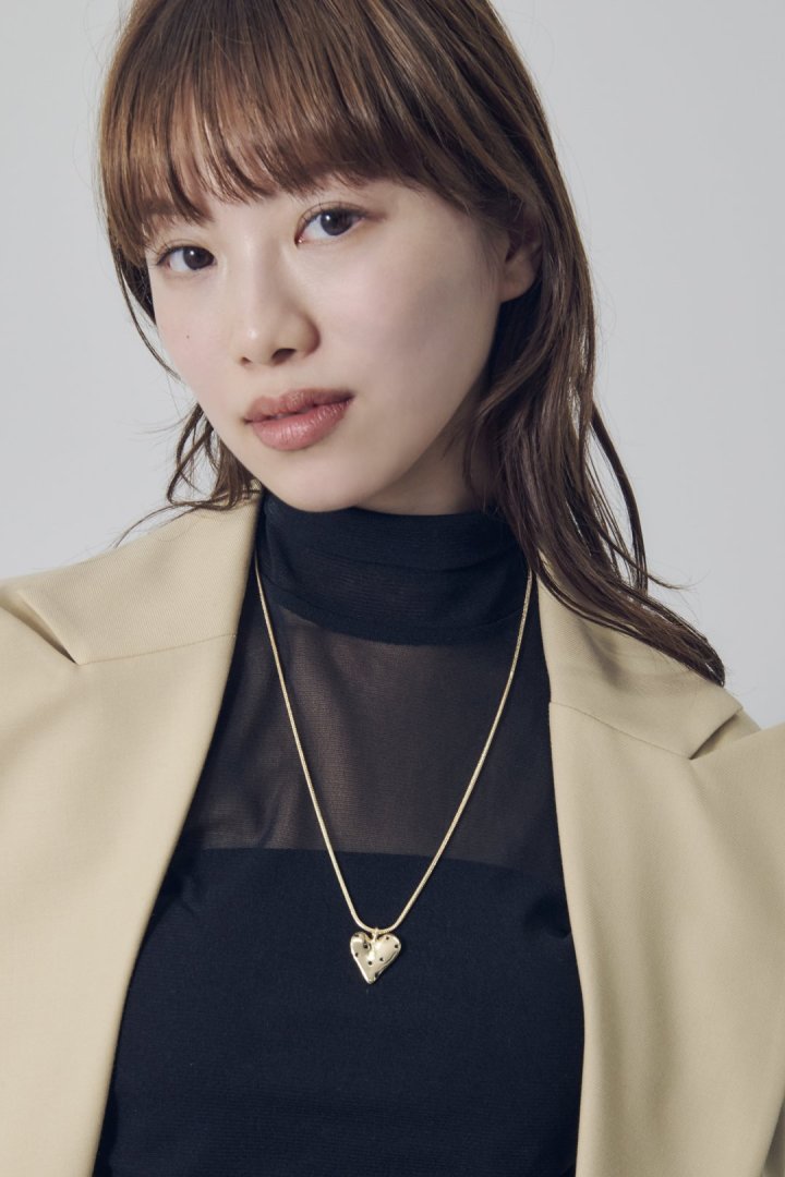 ドット ハート メタル ネックレス