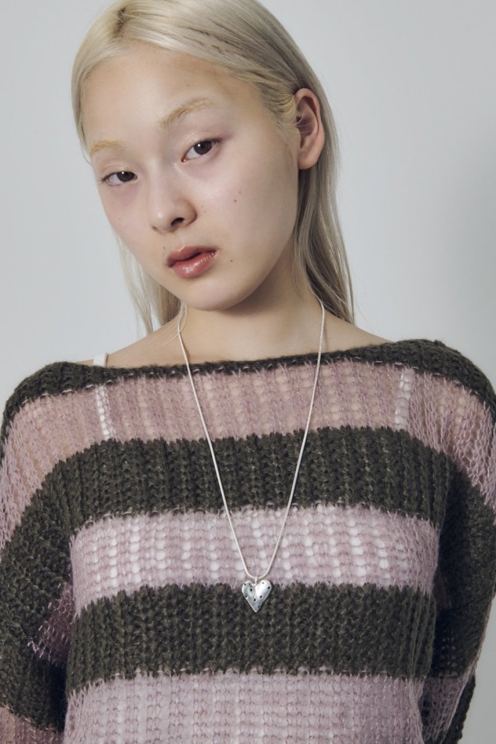 ドット ハート メタル ネックレス