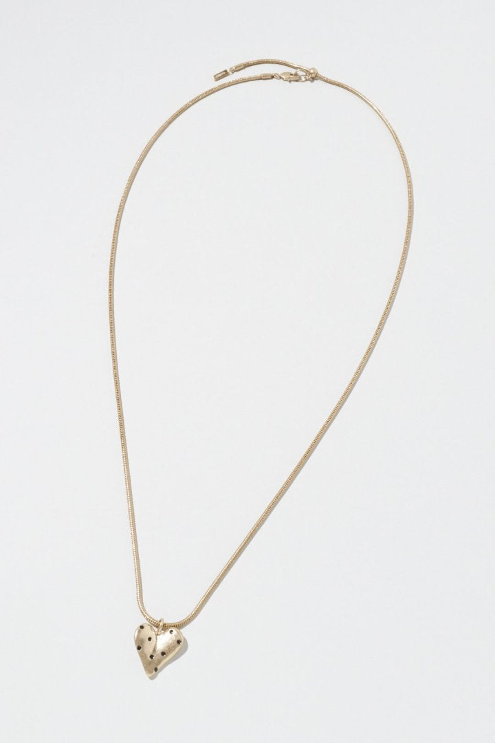 ドット ハート メタル ネックレス