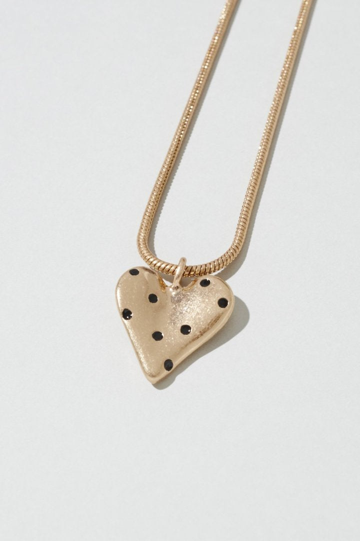 ドット ハート メタル ネックレス