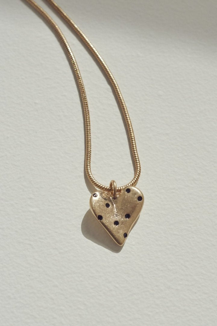 ドット ハート メタル ネックレス