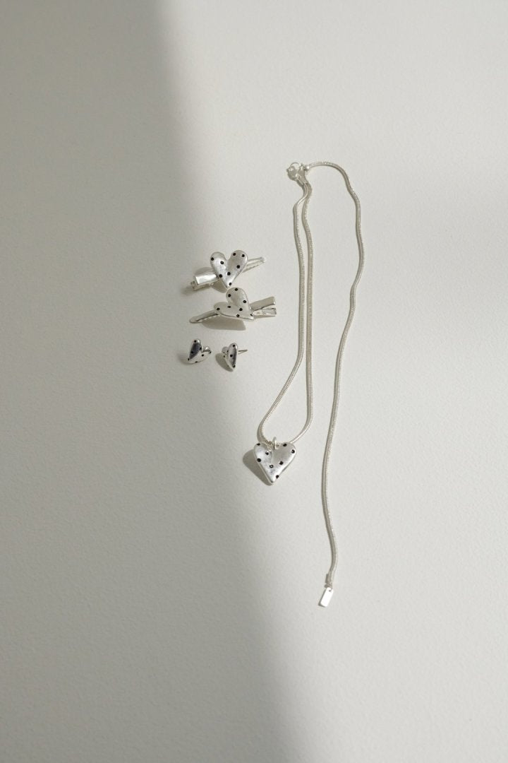 ドット ハート メタル ネックレス