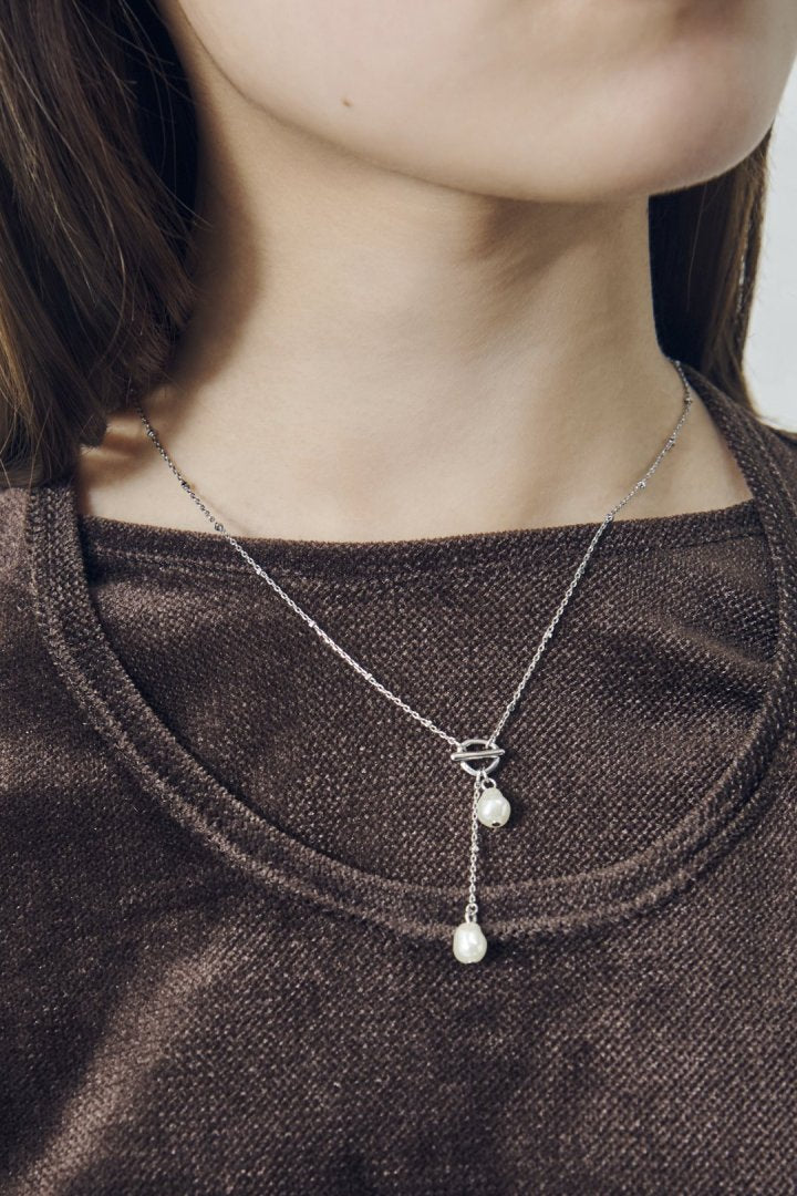 マンテル × パール スリム チェーン ネックレス